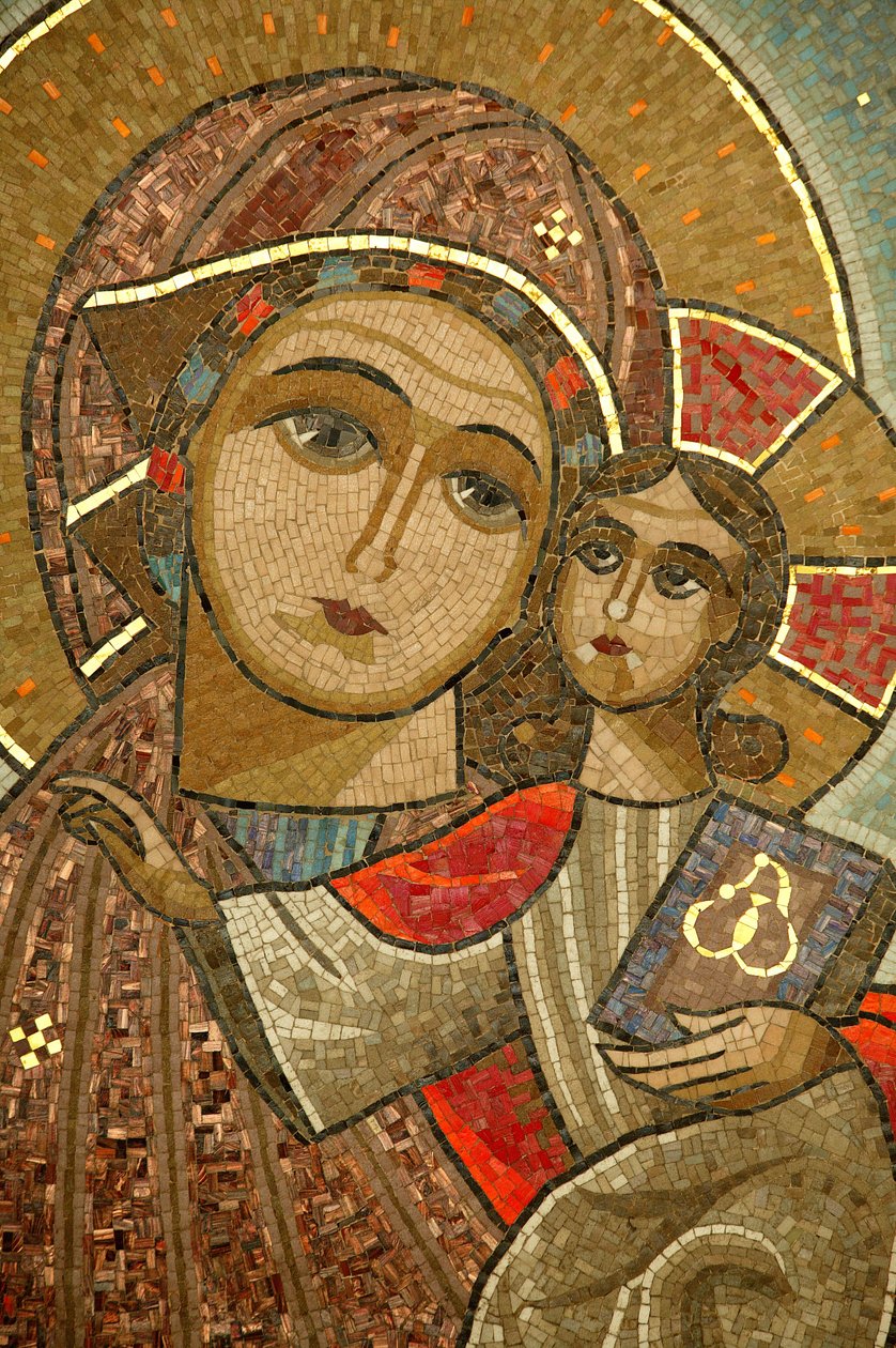 Koptisk kloster av den hellige jomfru og Saint John Kame. Madonna med barn. av Unbekannt