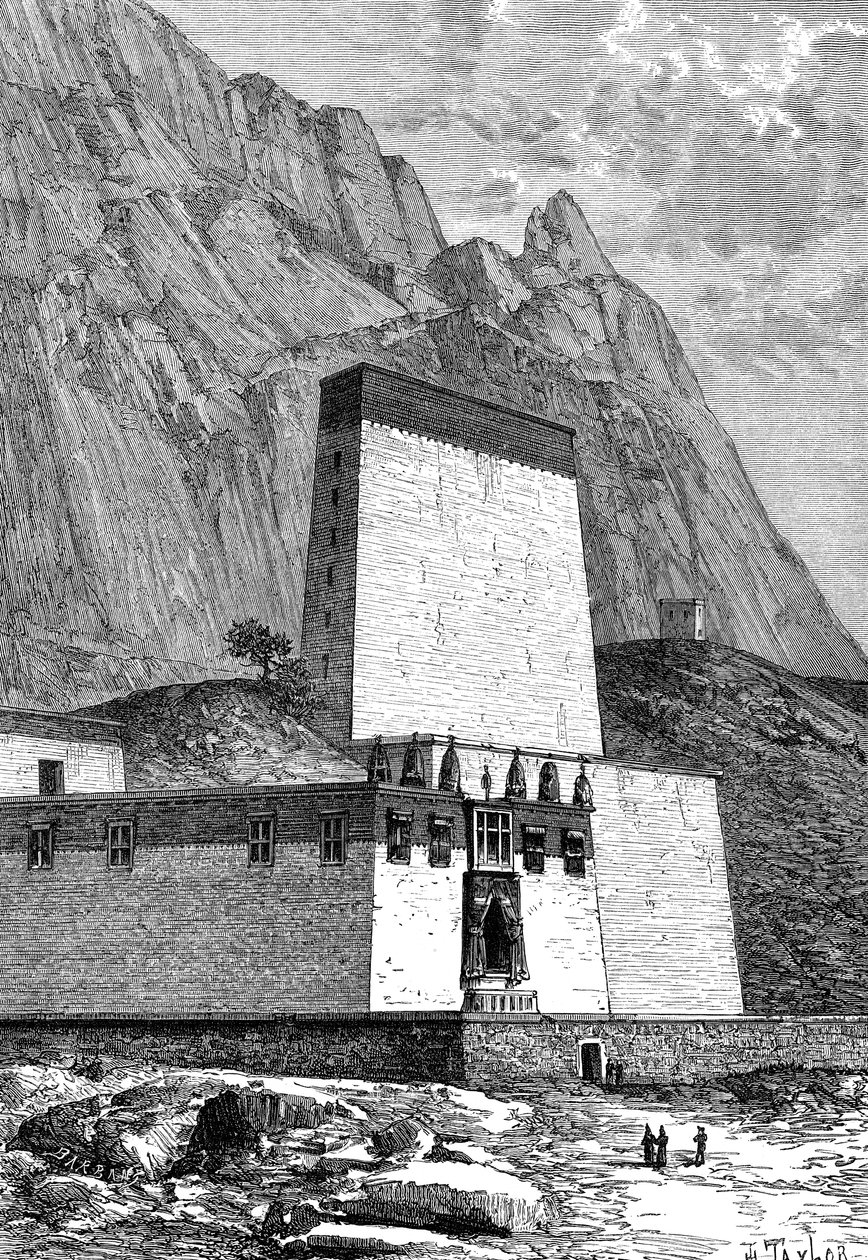 Kloster i Shigatze, Tibet, ca 1890 av Unbekannt