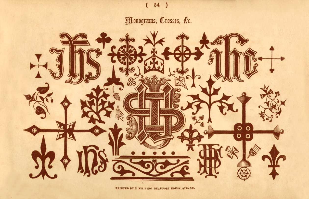 Monogrammer, kors osv., 1862 av Unbekannt