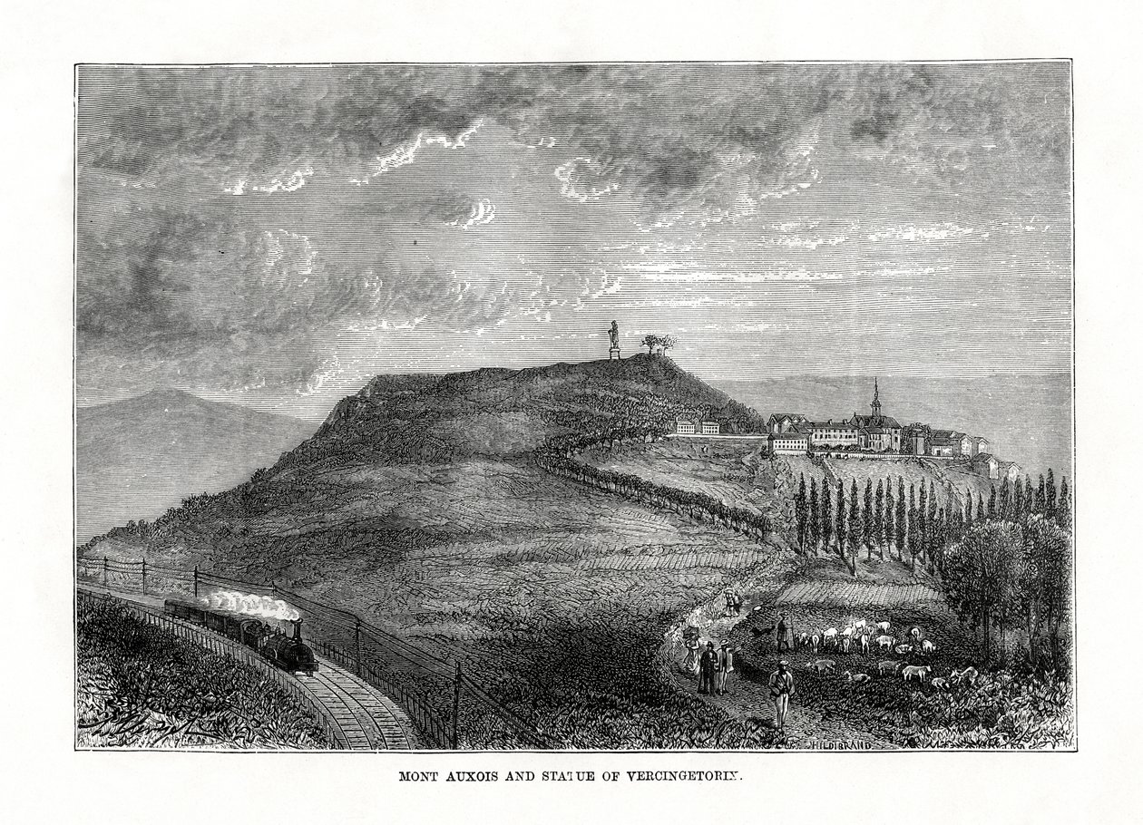 Mont Auxois og statuen av Vercingetorix, Frankrike, 1879 av Unbekannt