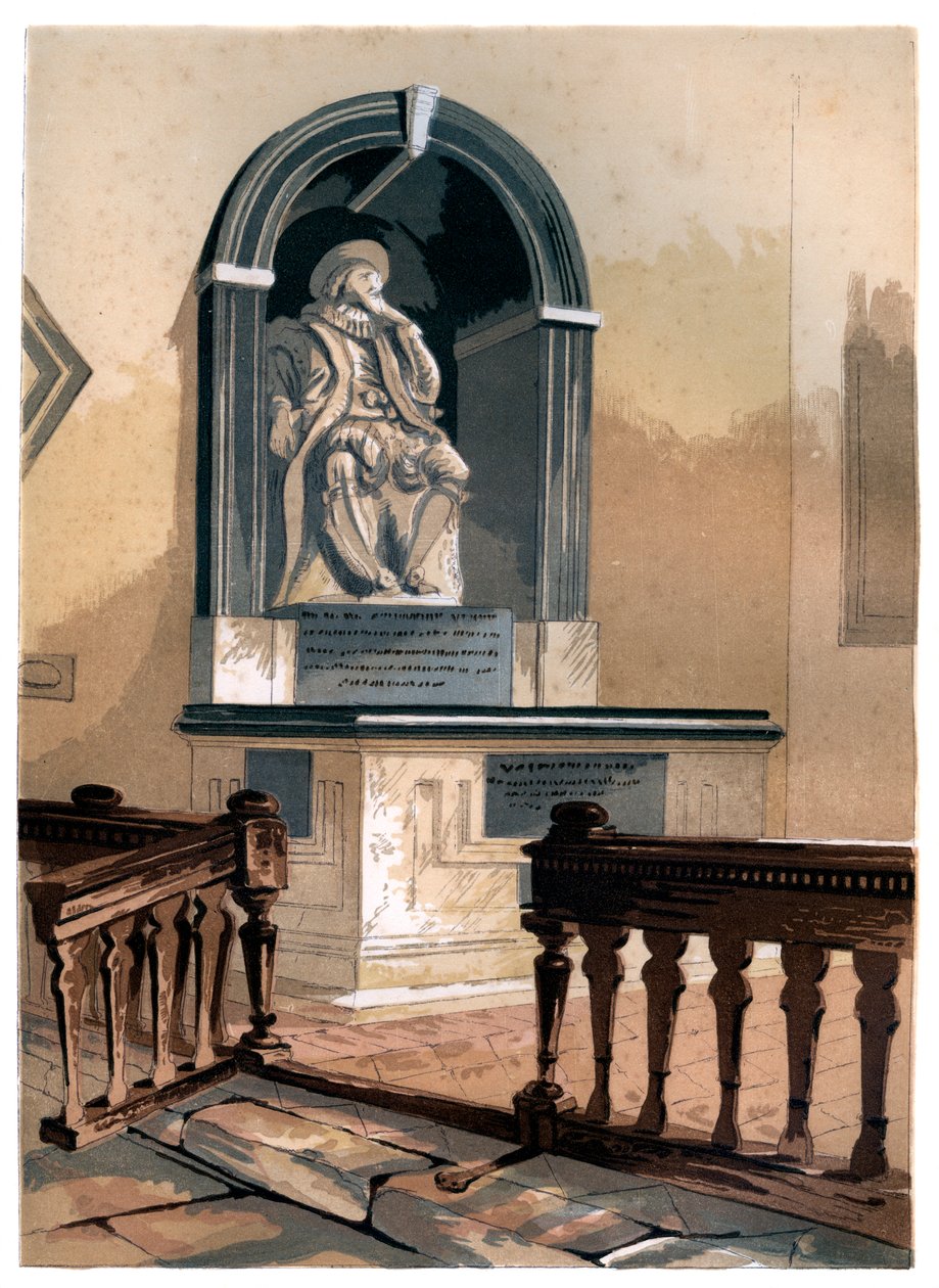 Monument til Francis Bacon, i St Michaels Church nær St Albans, Hertfordshire, c1850 av Unbekannt