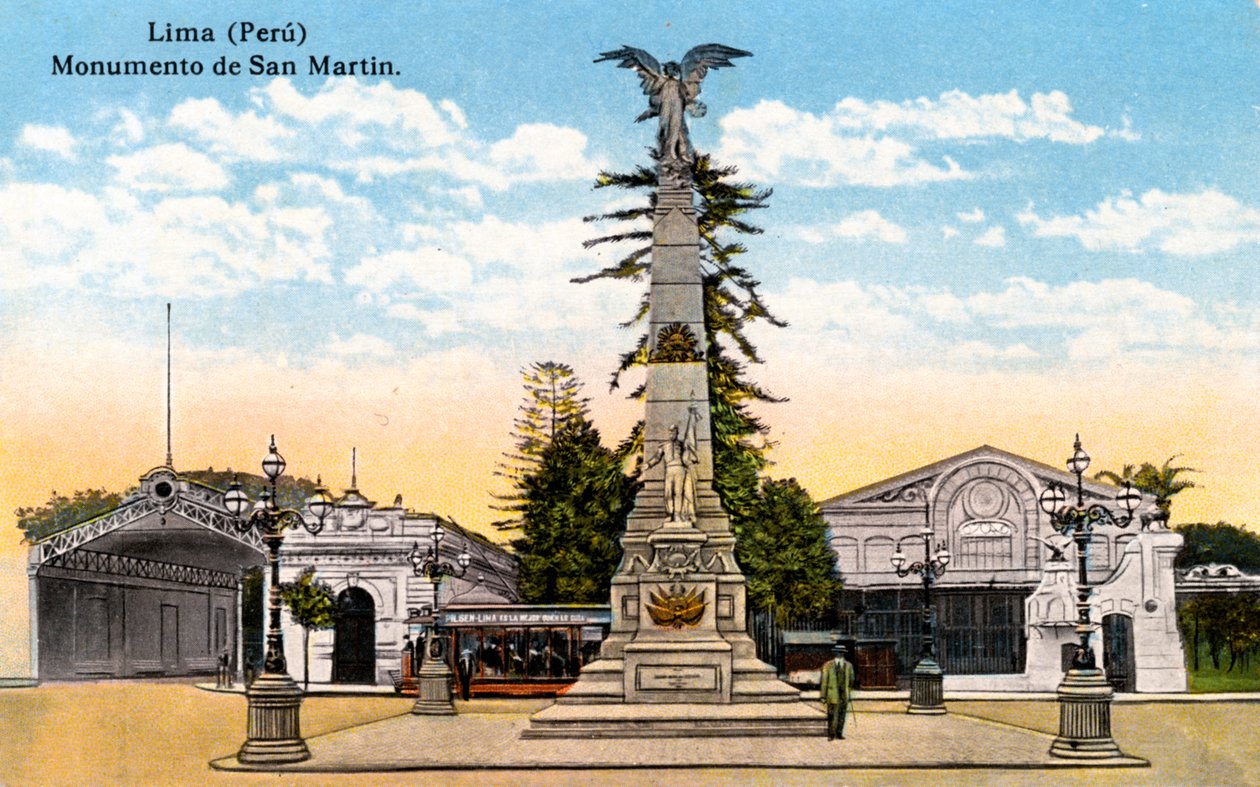 Monument til general San Martin, Lima, Peru, tidlig på 1900-tallet av Unbekannt