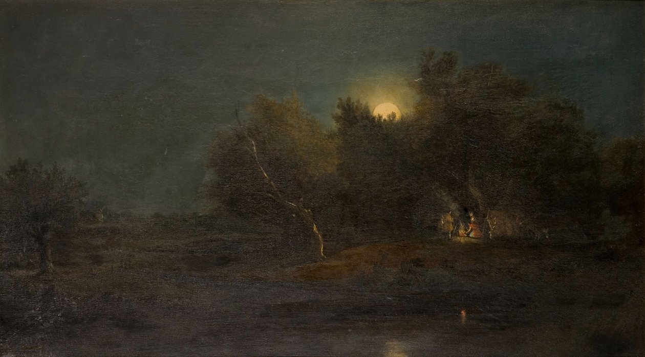 Måneskinnsscene, 1800-1850. av Unbekannt