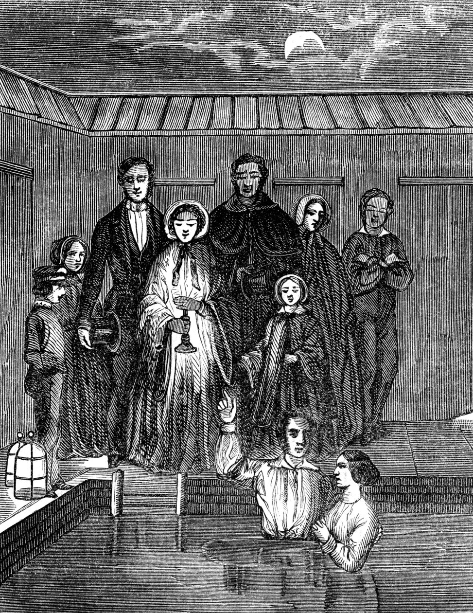 Mormondåp ved total nedsenking, Salt Lake City, Utah, 1853 av Unbekannt