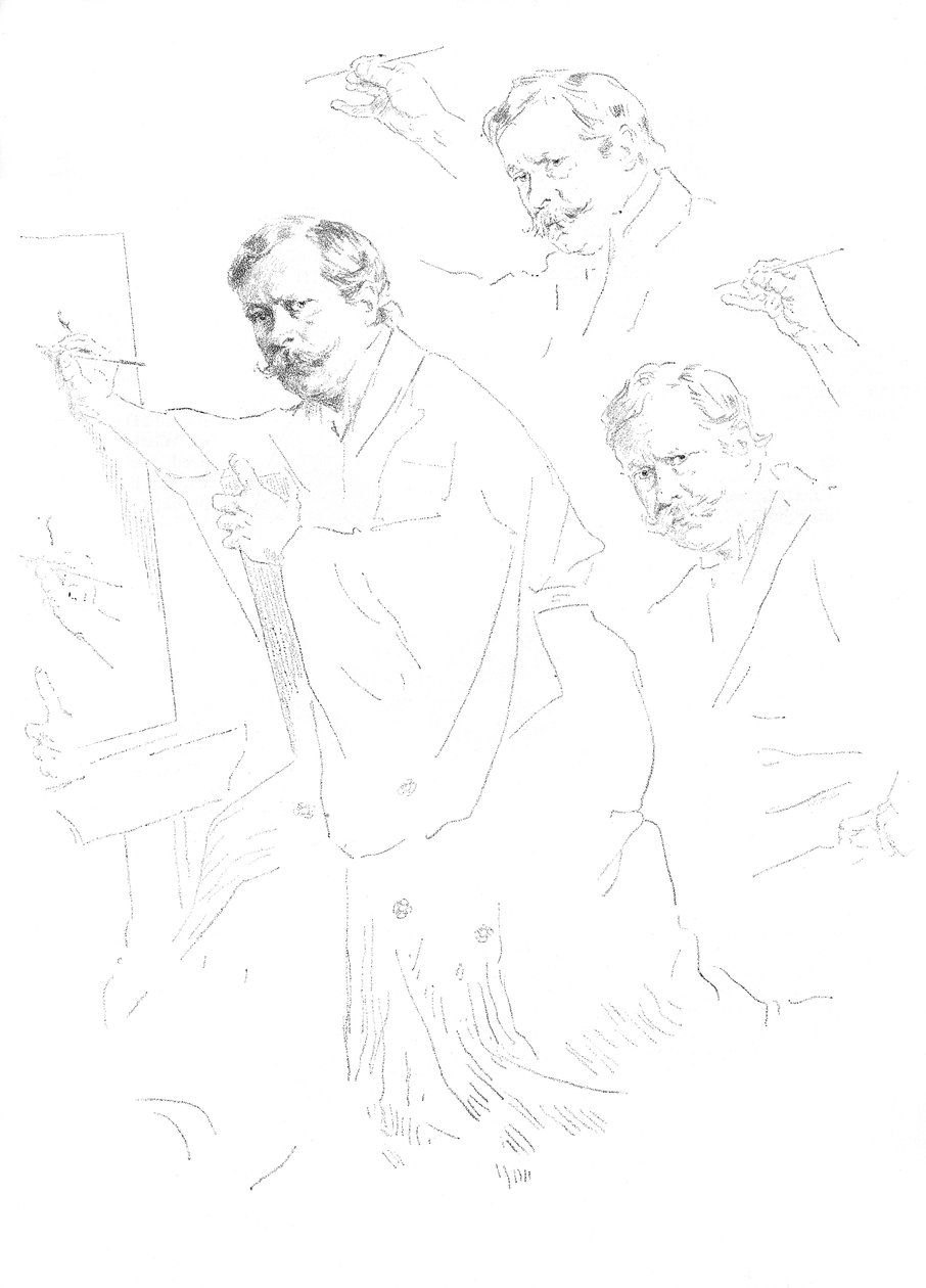 Mortimer Menpes, skissert av ham selv, 1899 av Unbekannt