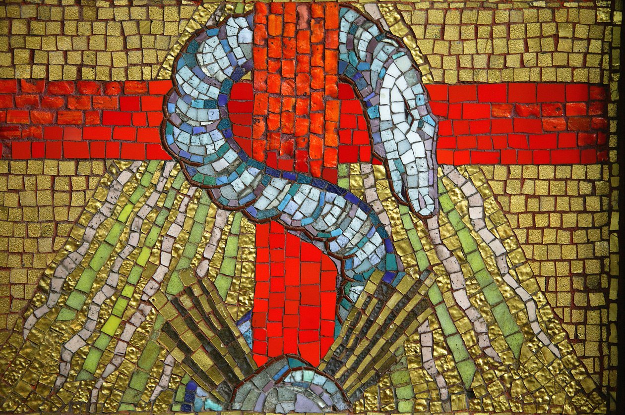 Mosaikk. Saint Blaise kirke. Slangen Vichy Frankrike av Unbekannt