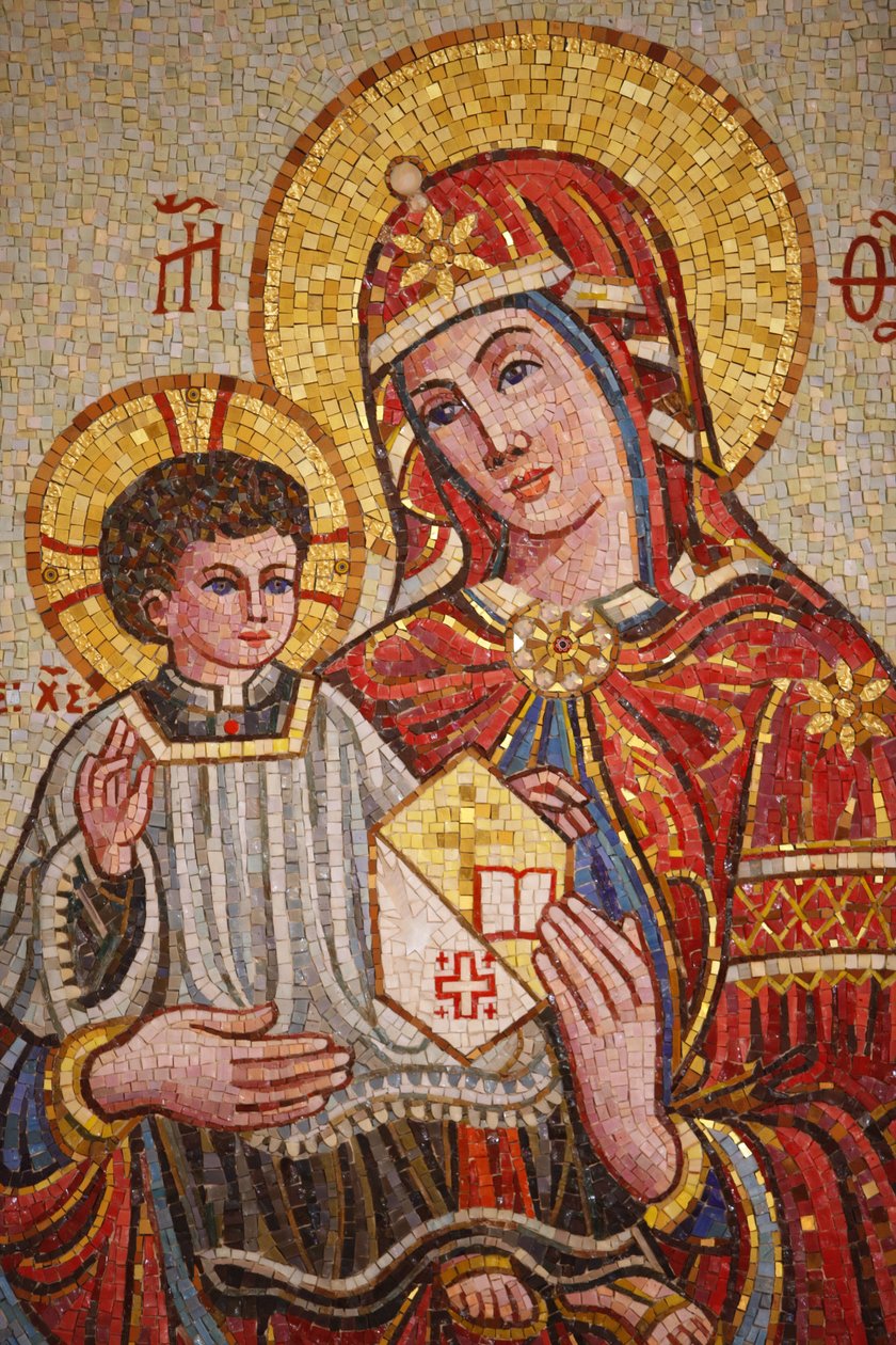 Mosaikk i Beit Jala katolske seminarkirke, Beit Jala, okkupert palestinsk territorium av Unbekannt
