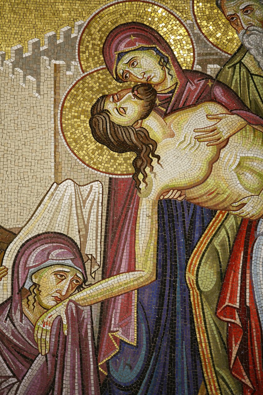 Mosaikk av Kristi død ved Den hellige gravs kirke, Jerusalem, Israel av Unbekannt