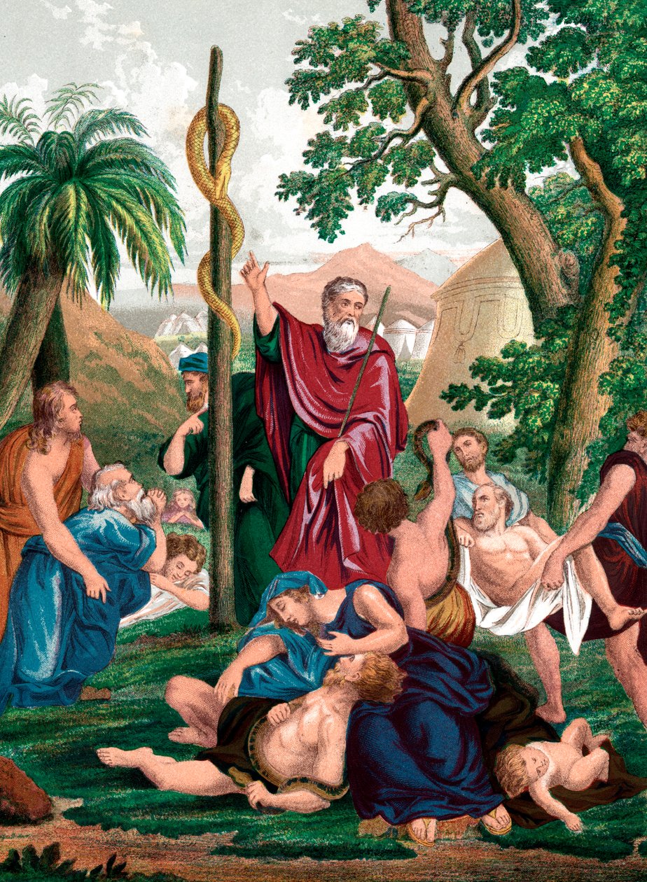 Moses og den skaffere slangen, ca 1860 av Unbekannt