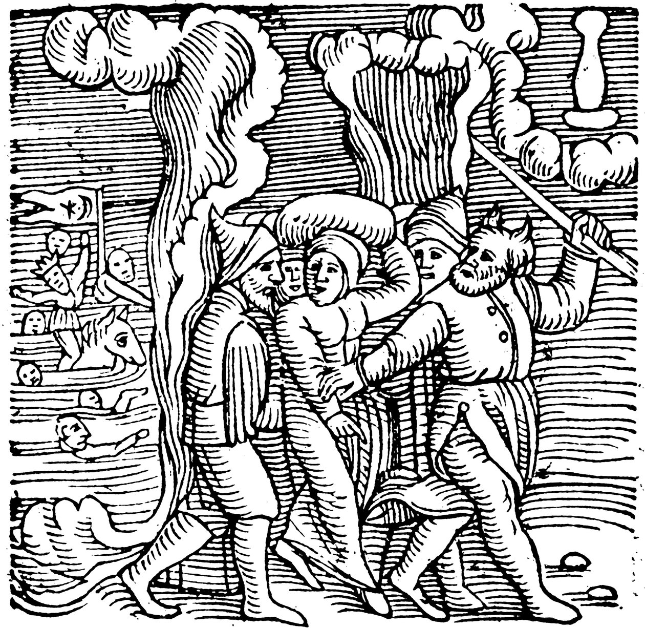 Moses utfridde israelittene fra Egypt, 1557 av Unbekannt
