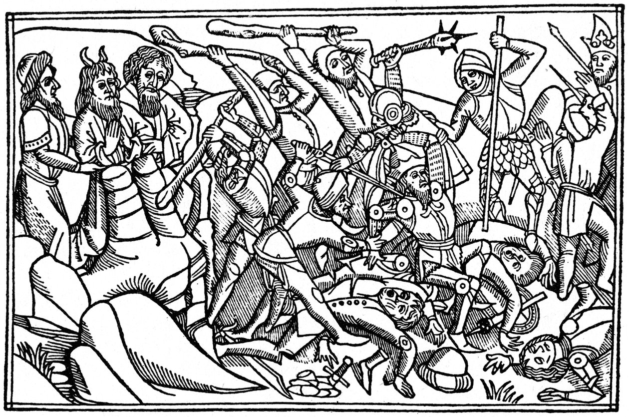 Moses ber om Israels seier, 1480 1964 av Unbekannt