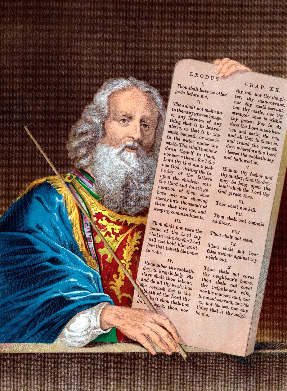 Moses med de ti bud, midten av 1800-tallet av Unbekannt
