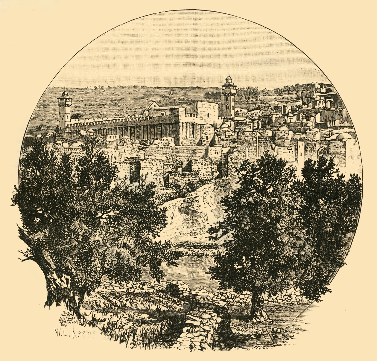Moskeen i Hebron, 1890. av Unbekannt