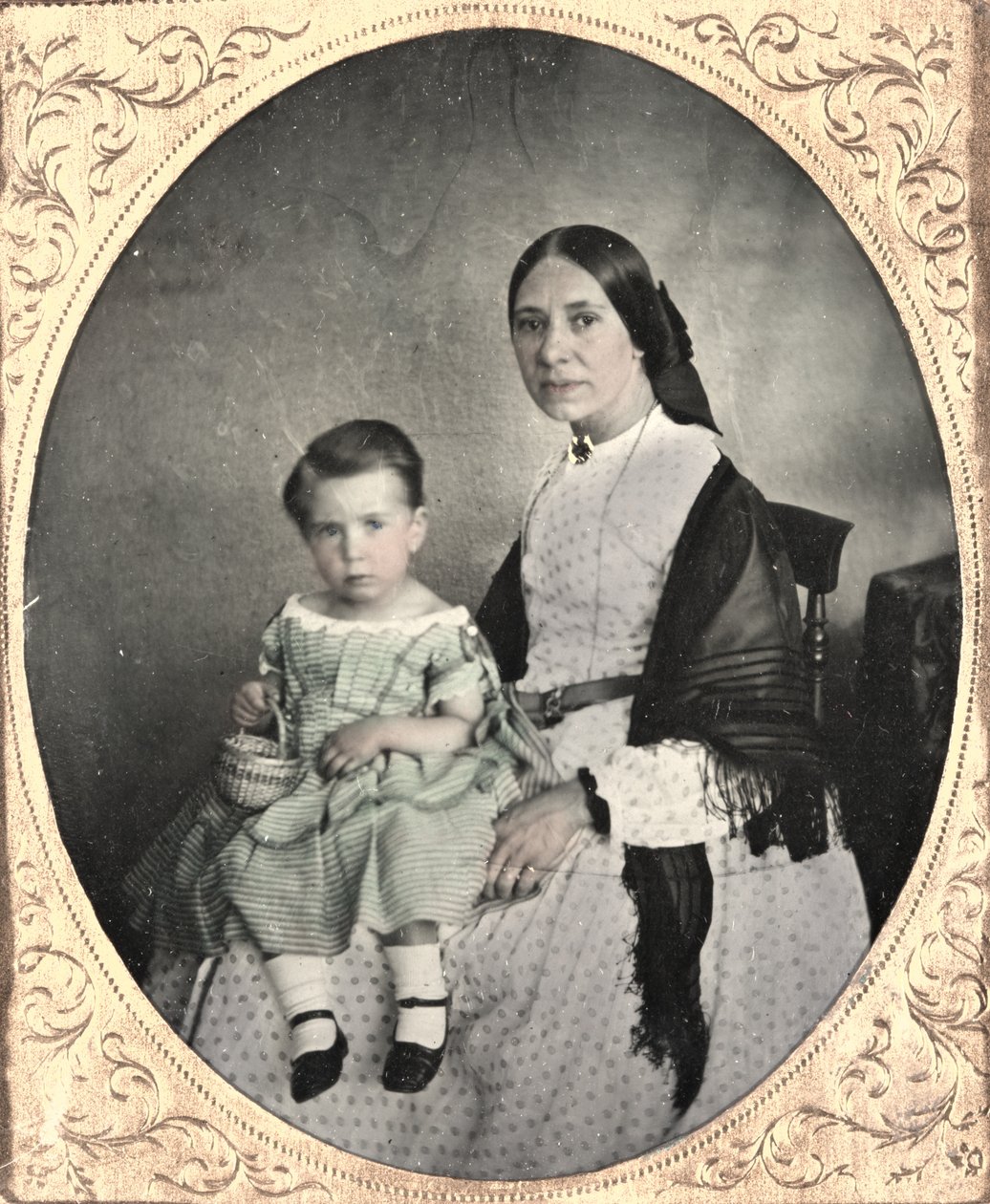 Mor og barn, ca. 1860. av Unbekannt