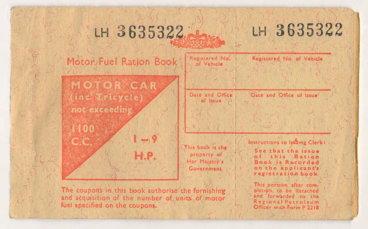 Motordrivstoffrasjonsbok, c1973 av Unbekannt