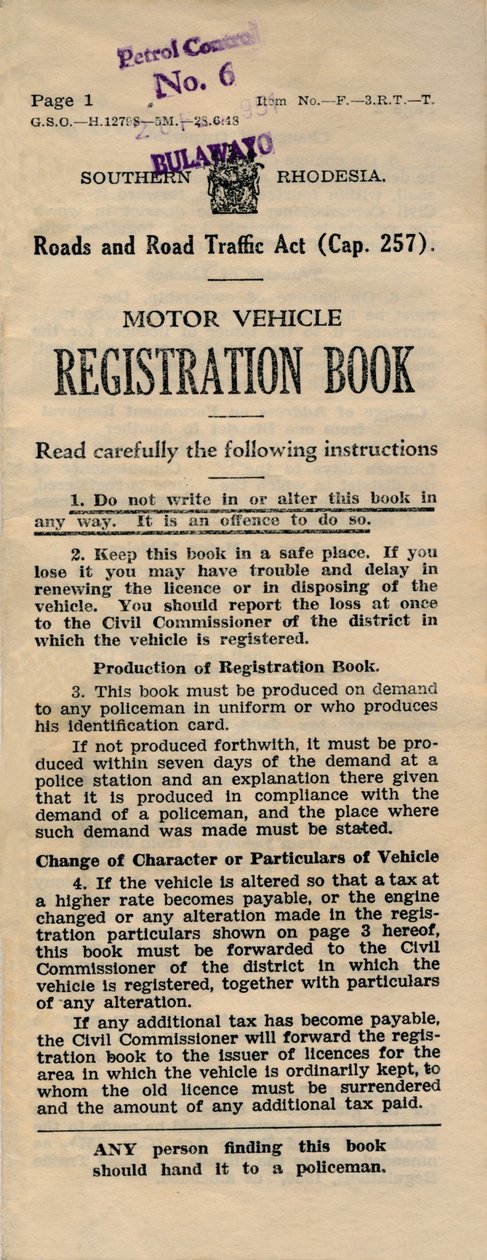 Registreringsbok for motorkjøretøyer, 1949 av Unbekannt