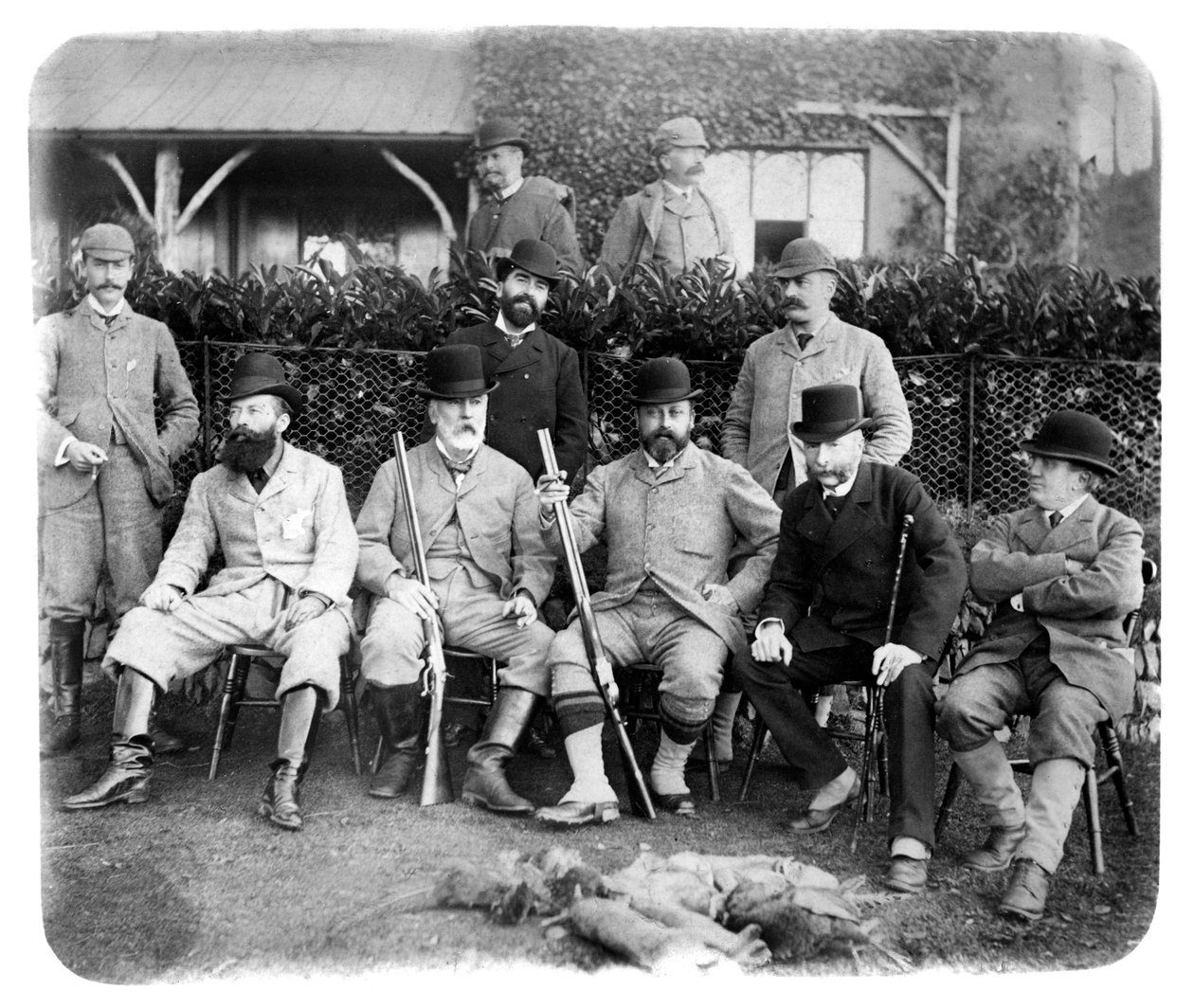 Mount Edgcumbe, gruppefoto med Edward VII, c1882 av Unbekannt