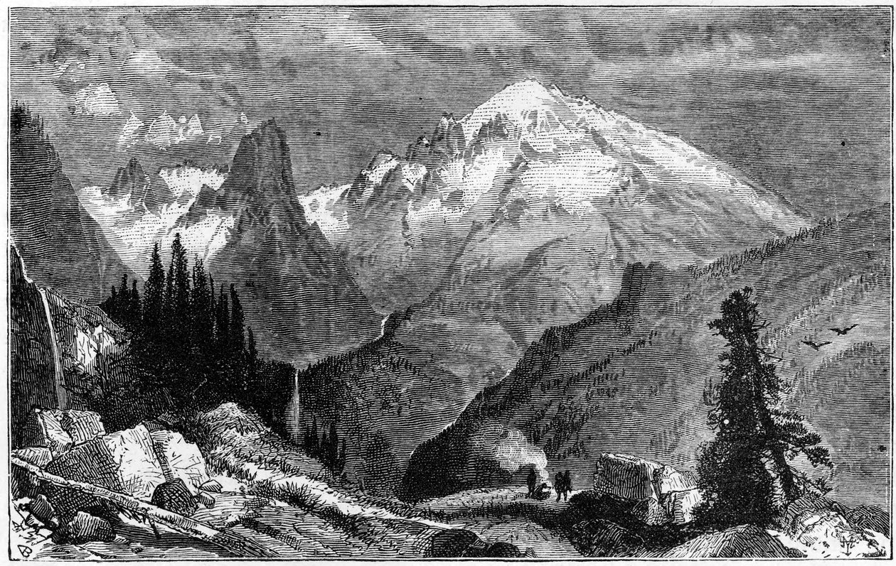 Mount Shasta, den nordlige toppen av Sierra Nevada, California, USA, c1870 av Unbekannt