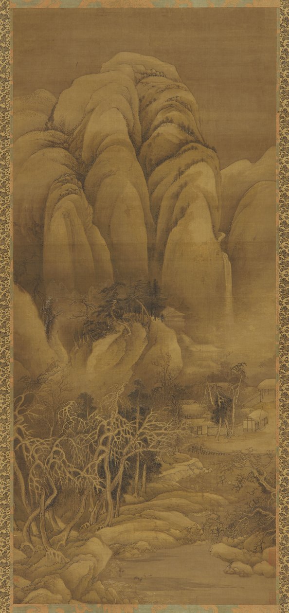 Mountain Hamlet etter Snow, Ming eller Qing-dynastiet, 1600-tallet. av Unbekannt
