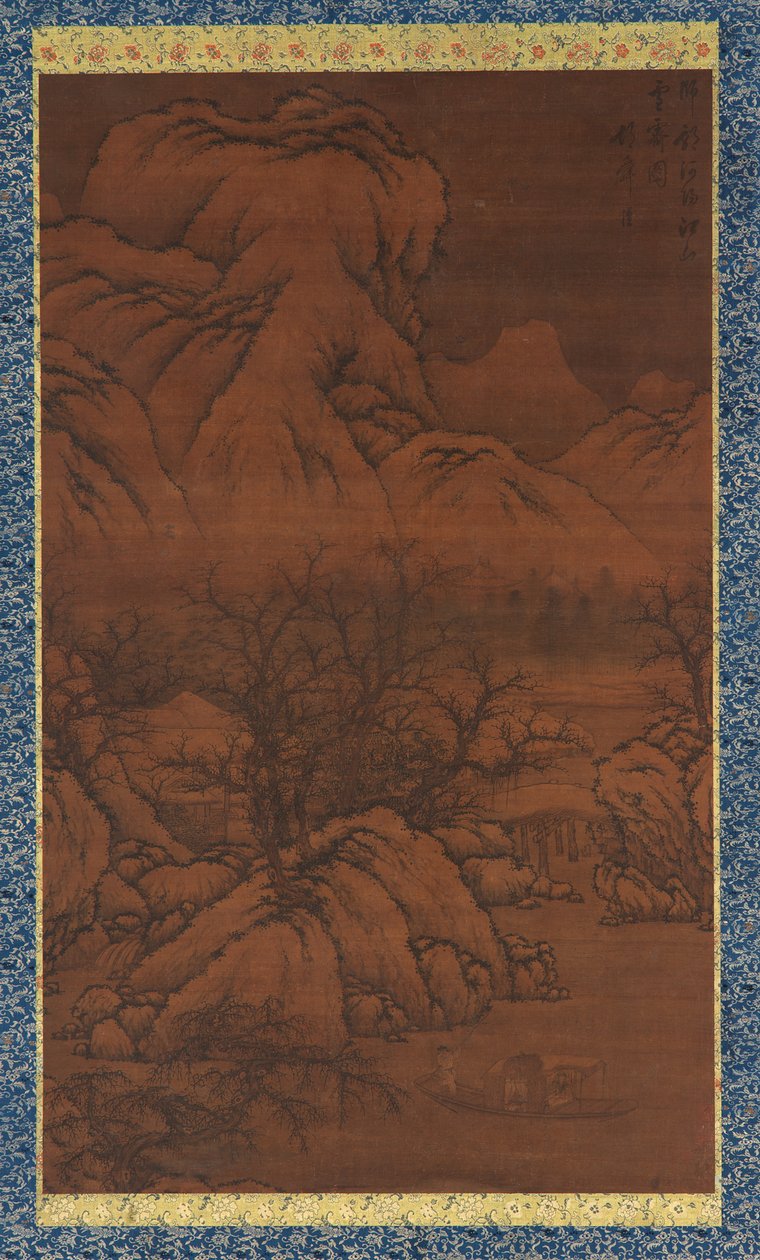 Fjell og bekker etter snørydding, i stil med Guo Xi, Ming-dynastiet, 1400-tallet. av Unbekannt