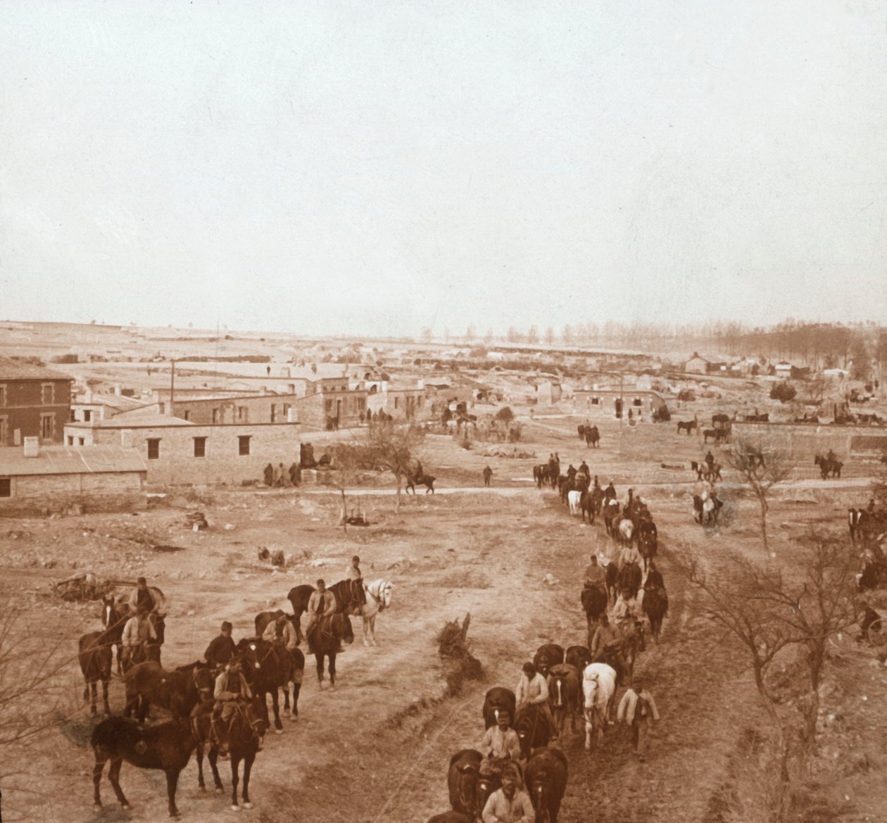 Ridende soldater, Somme-Tourbe, Nord-Frankrike, c1914-c1918 av Unbekannt