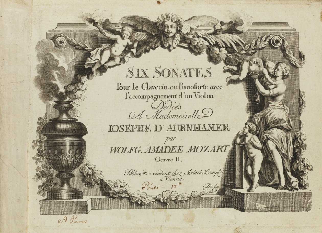 Mozart: Seks sonater for cembalo eller pianoforte med fiolinakkompagnement dedikert til Mademo av Unbekannt