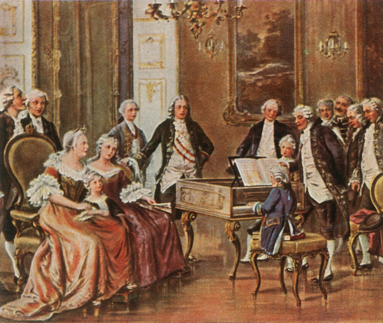 Mozart opptrer for keiserinne Maria Theresia, 1. oktober 1762, 1936. av Unbekannt