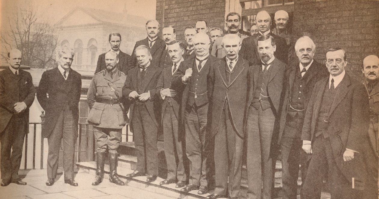 Mr. Lloyd George, statsminister, og noen av hans kolleger i 1917, c1917, 1935 av Unbekannt