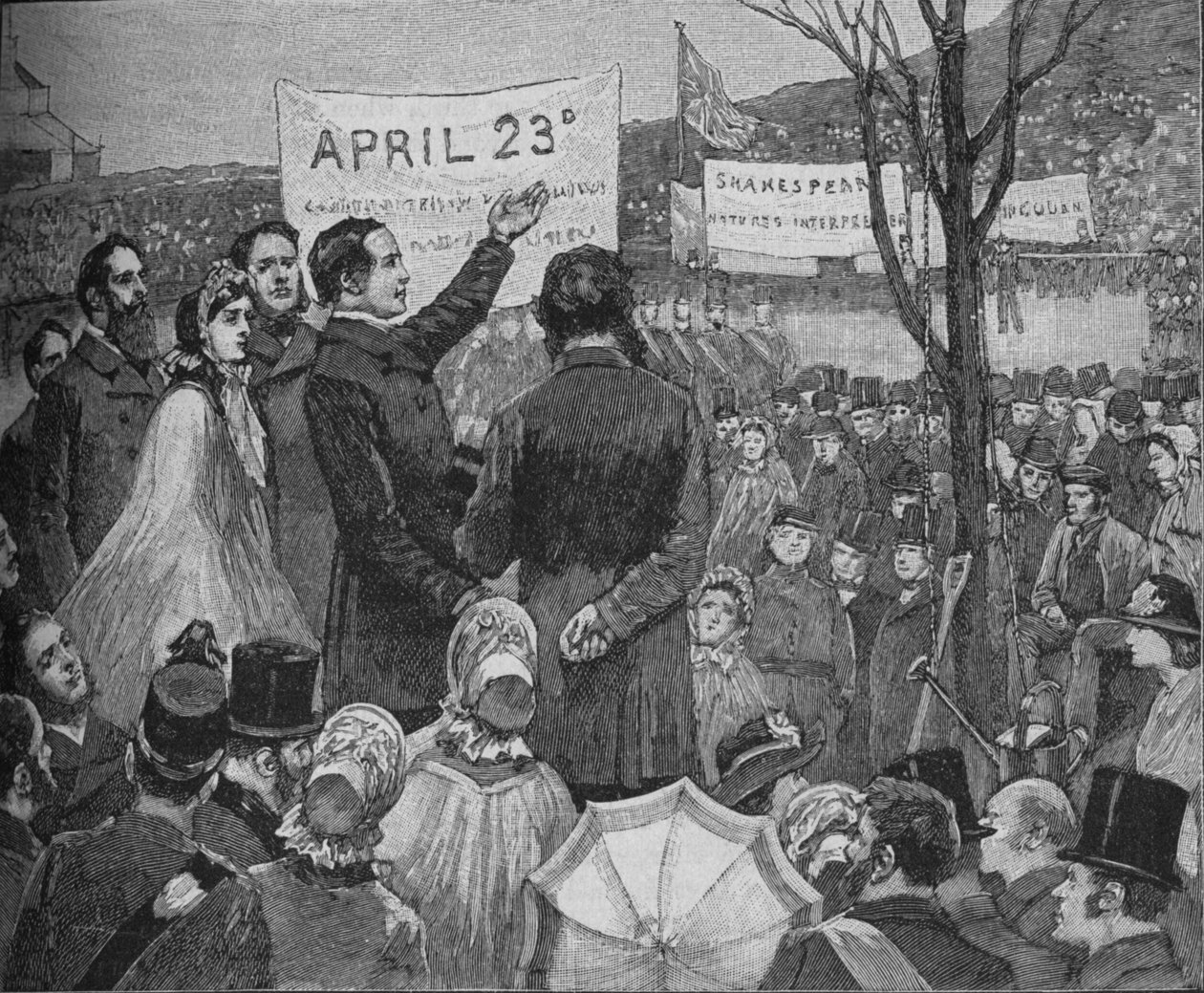 Mr Phelps planter Shakespeare Oak på Primrose Hill, London, c1890 av Unbekannt