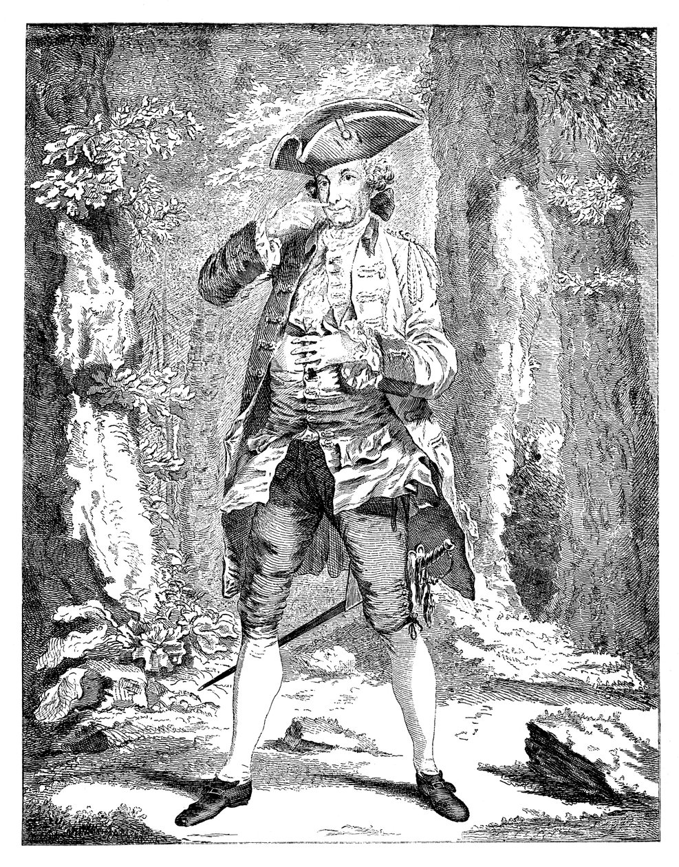 Mr Woodward i Mercutios karakter, 1753 av Unbekannt