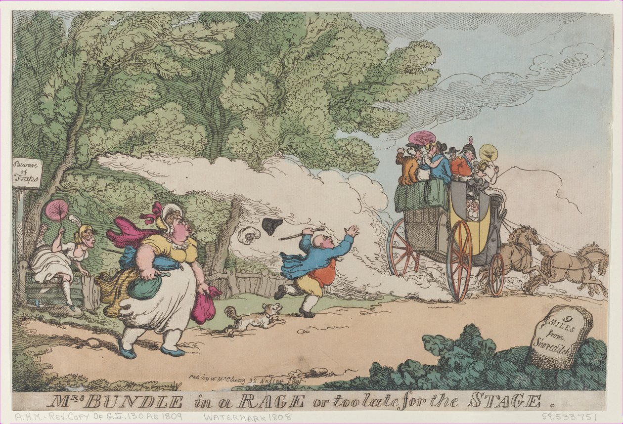 Mrs. Bundle in a Rage eller for sent til scenen, [1. juli 1809], politimann..., [1. juli 1809], kopi etter. av Unbekannt