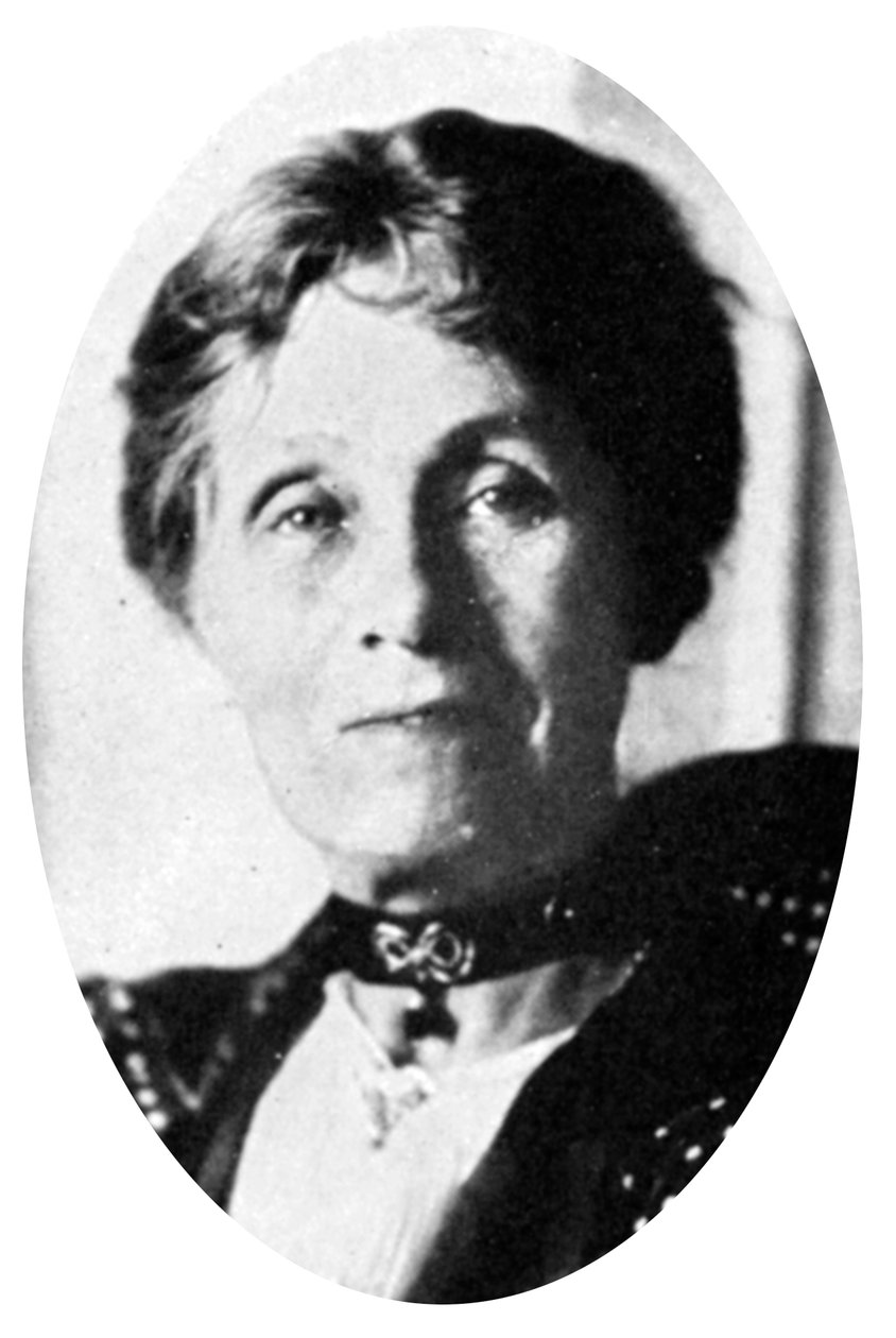Fru Emmeline Pankhurst, engelsk suffragette, tidlig på 1900-tallet av Unbekannt