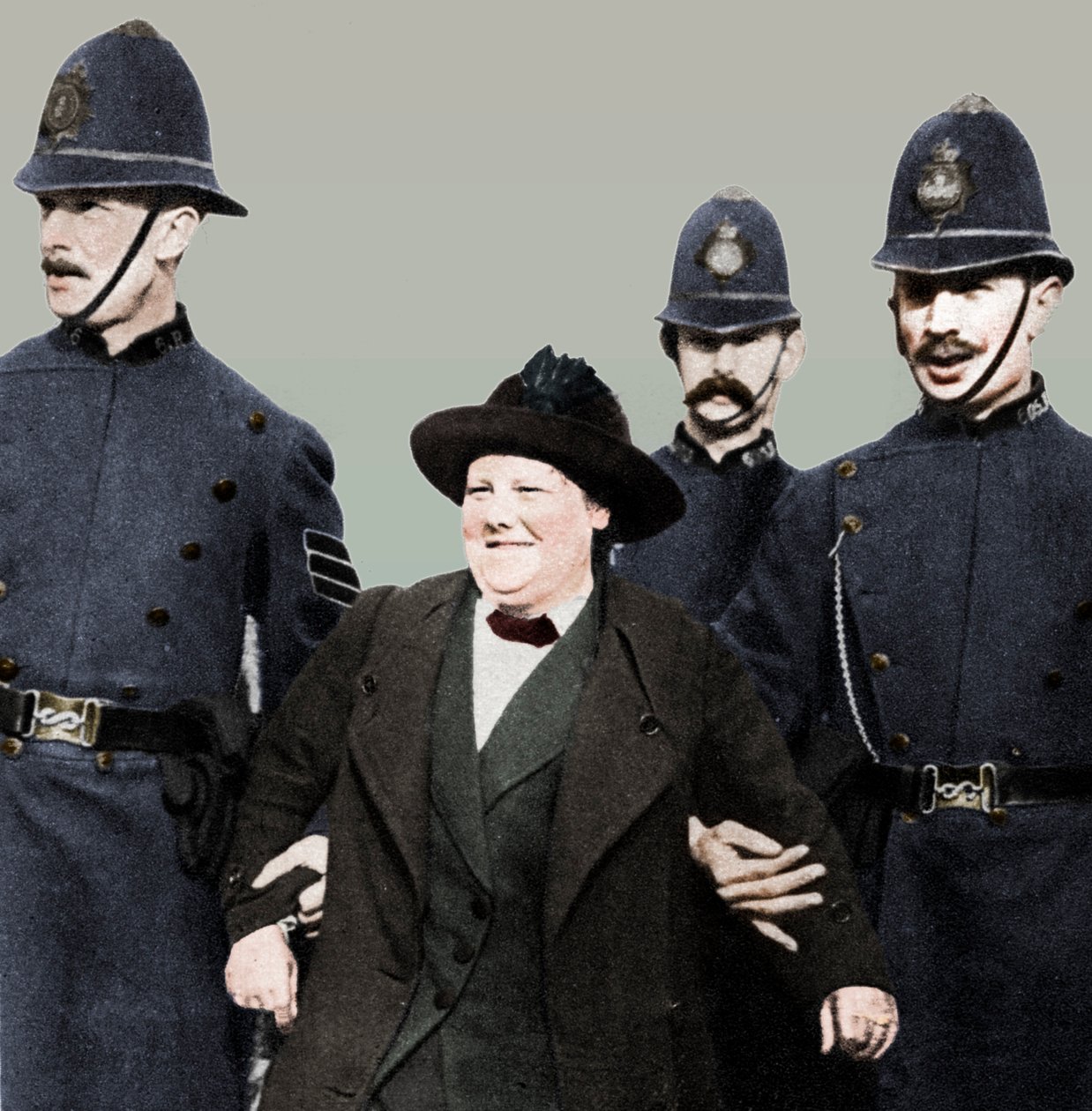 Fru Flora Drummond, arrestert i Hyde Park, London, 1914, 1935. av Unbekannt