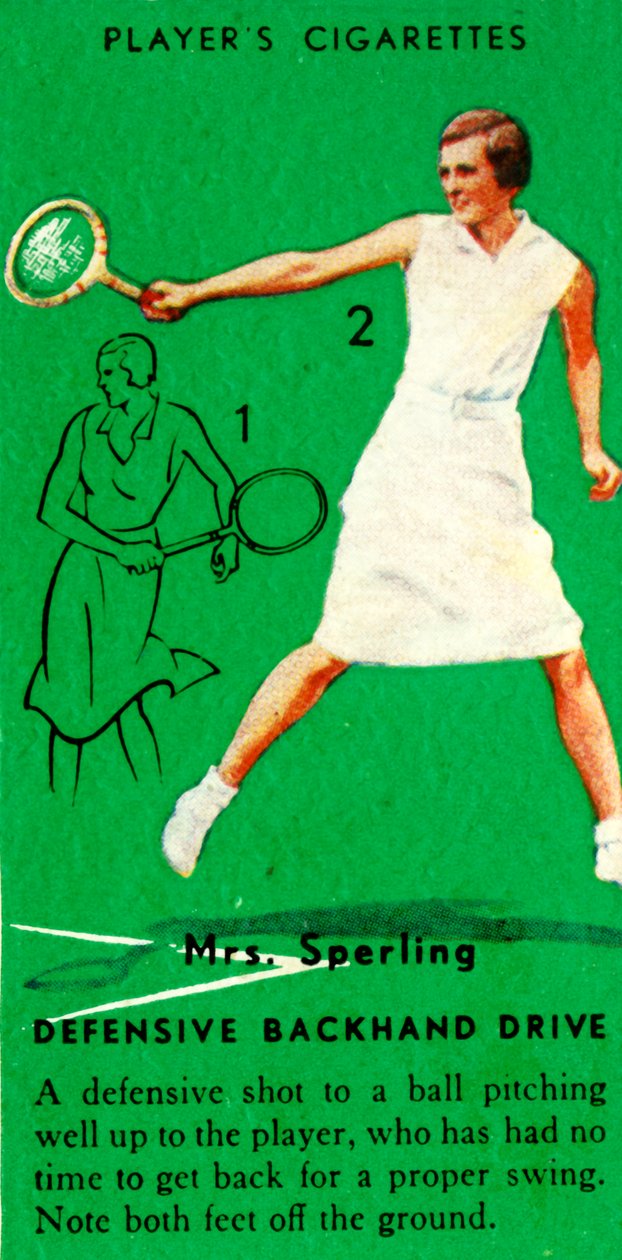 Mrs. Sperling - Defensive Backhand Drive, c1935. av Unbekannt