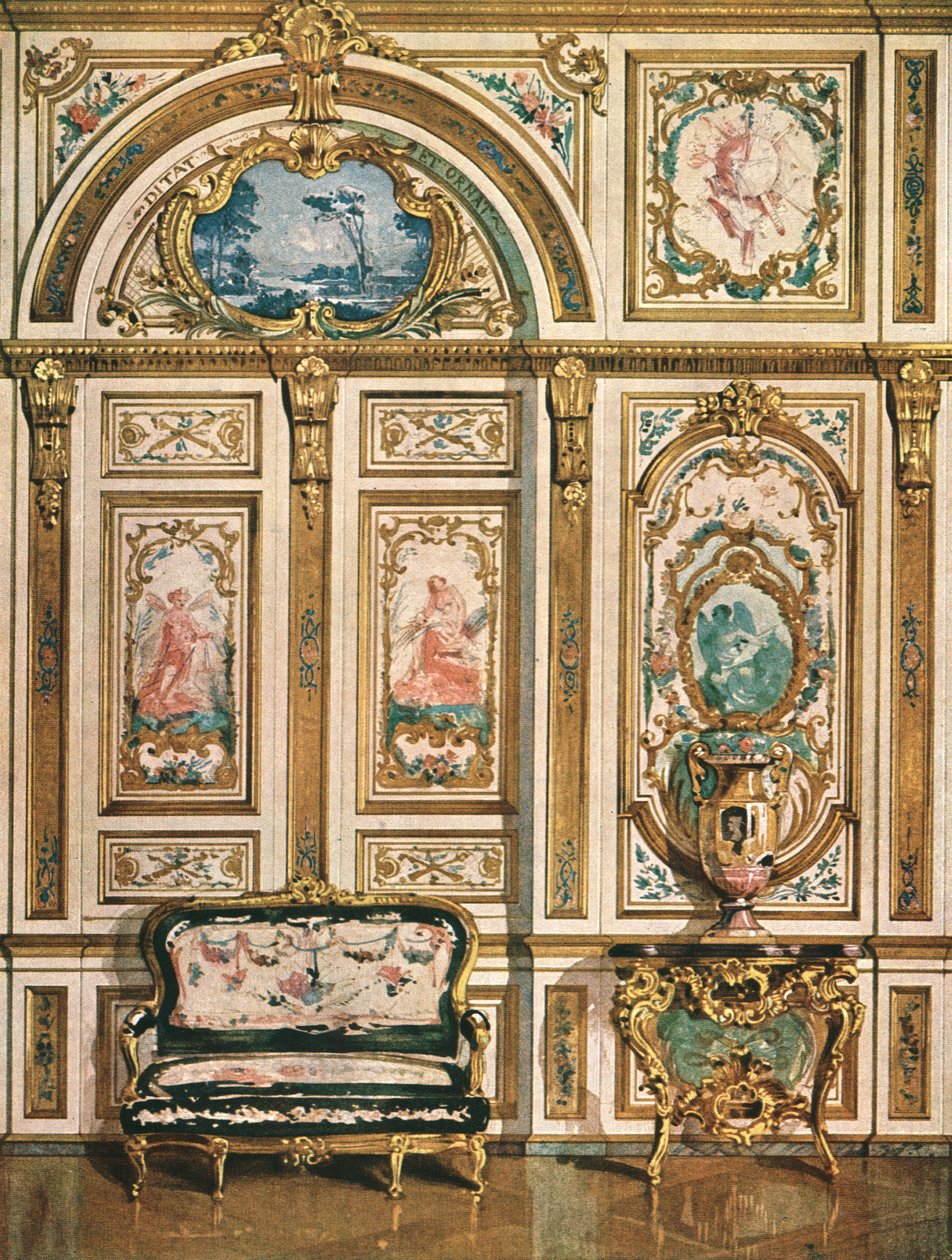 Veggdekorasjon i slottet i Fontainebleau, Frankrike, 1928. av Unbekannt