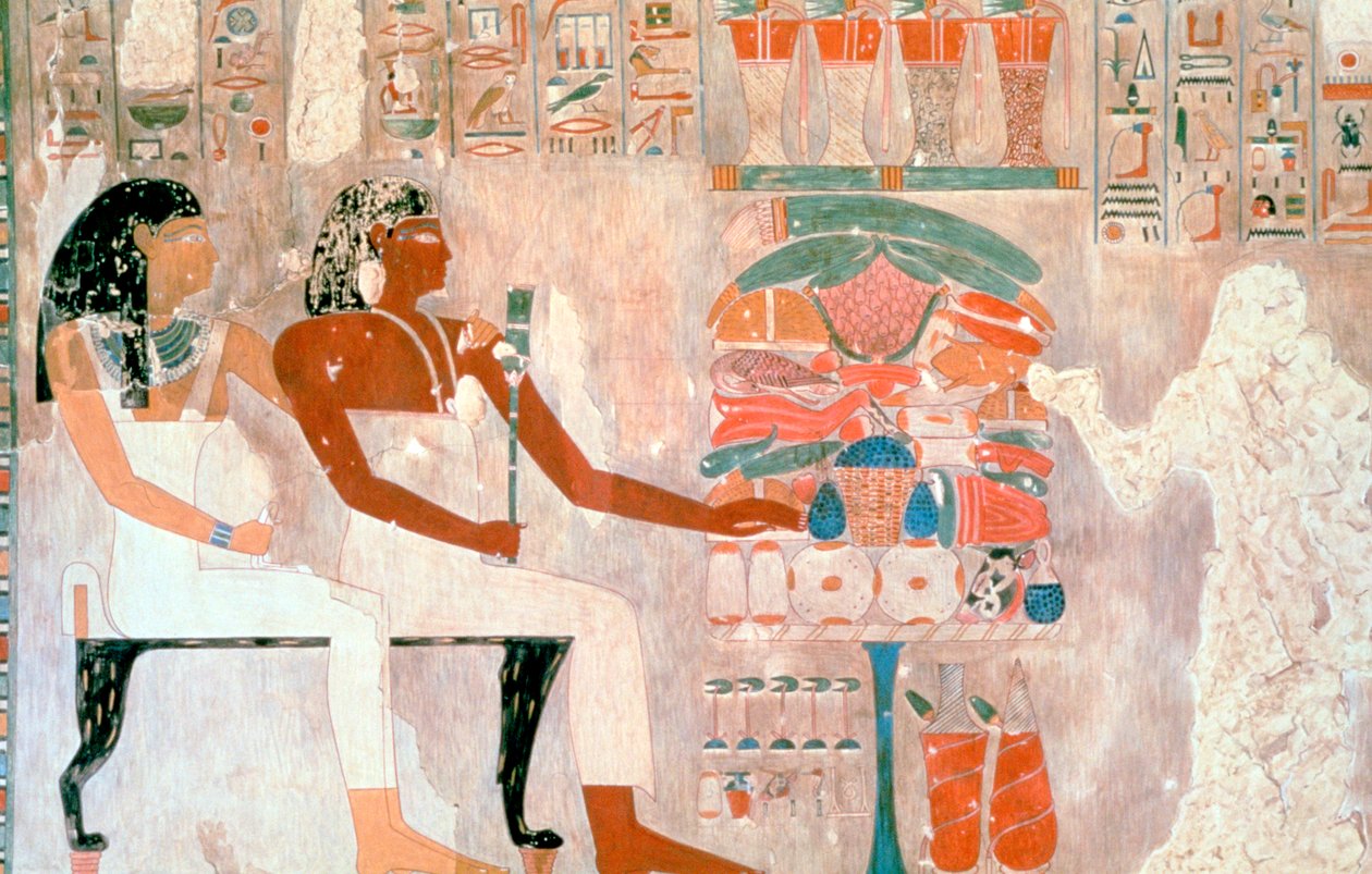 Veggmaleri fra adelens graver, Theben, Luxor, Egypt av Unbekannt