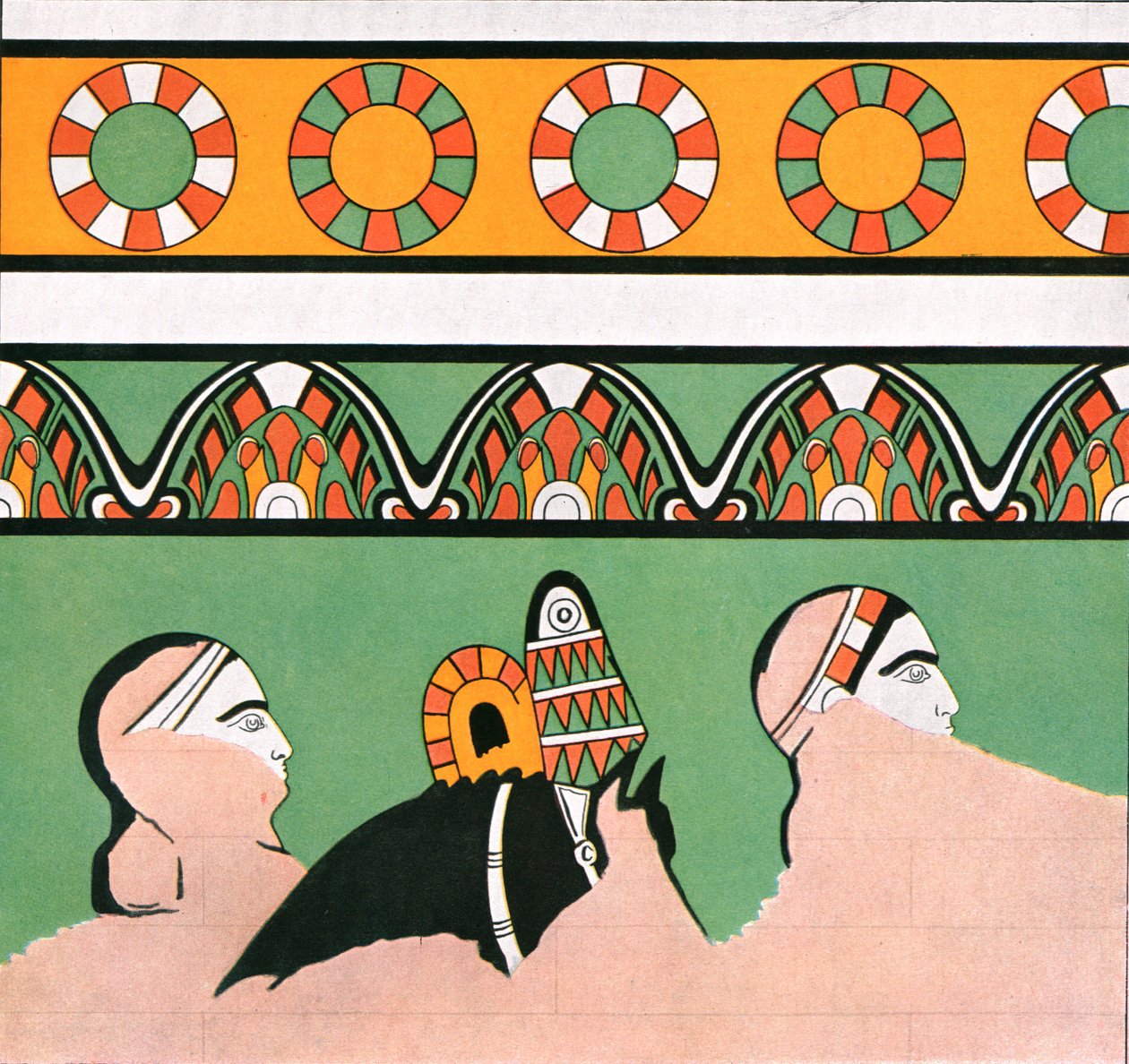 Veggmaleri fra palasset til Dur-Sharrukin, Assyria, 1928. av Unbekannt