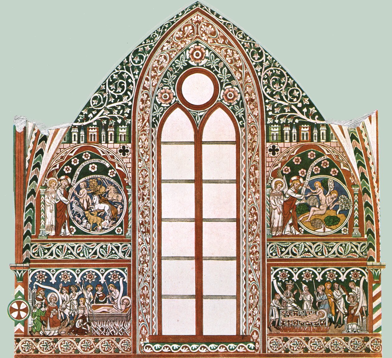 Veggmaleri i Wienhausen Abbey, Niedersachsen, Tyskland, 1928. av Unbekannt