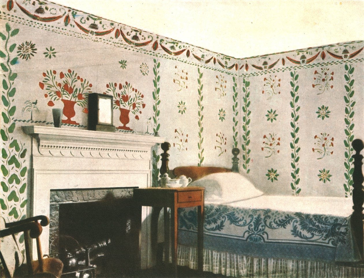 Veggmaleri i et rom i Bois House, Riverton, Connecticut, USA, 1928. av Unbekannt