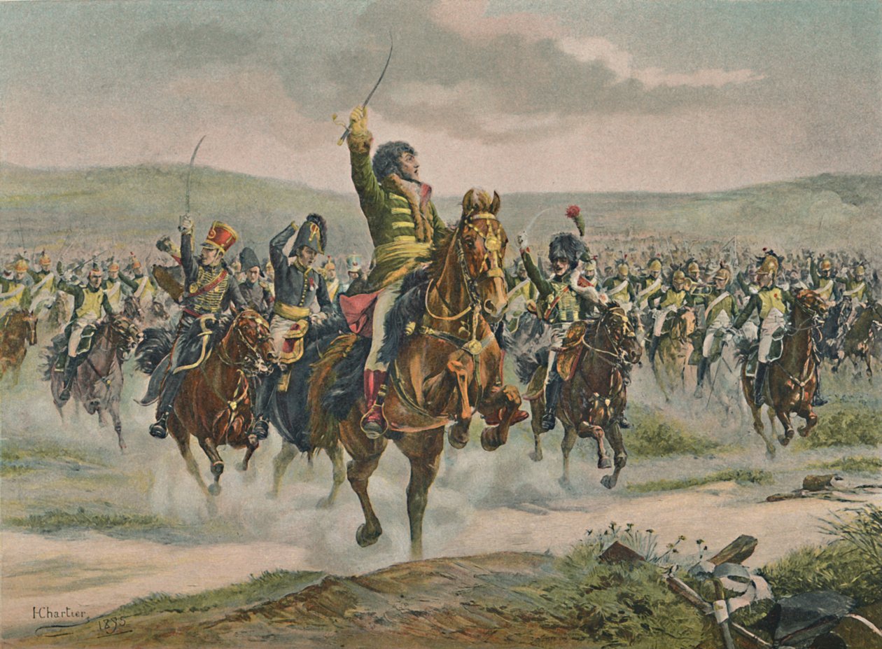 Murat som leder kavaleriet i Jena, 14. oktober 1806, 1896 av Unbekannt