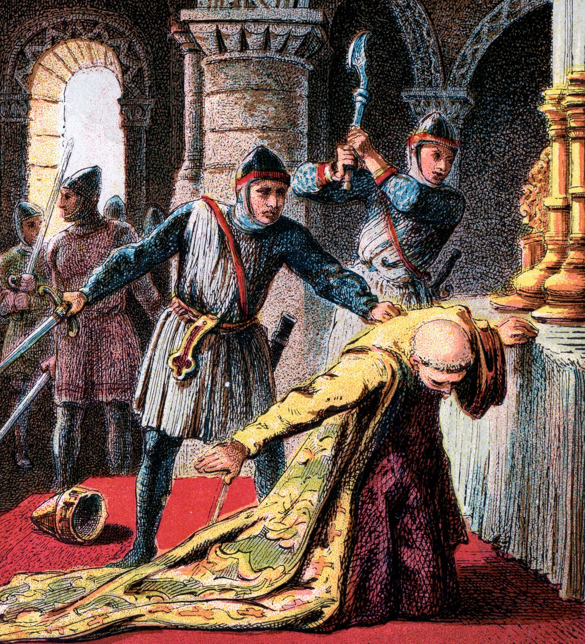 Mordet på Thomas A Becket, 1170, c1850 av Unbekannt