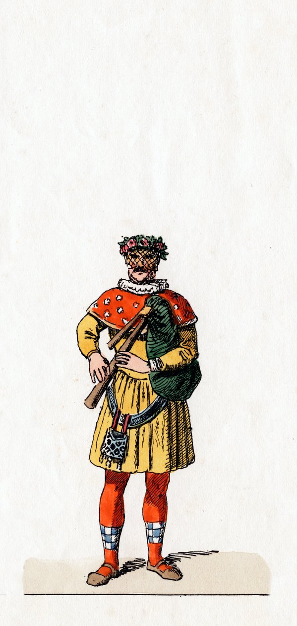 Musiker, kostymedesign for Shakespeares skuespill, Henry VIII, 1800-tallet av Unbekannt