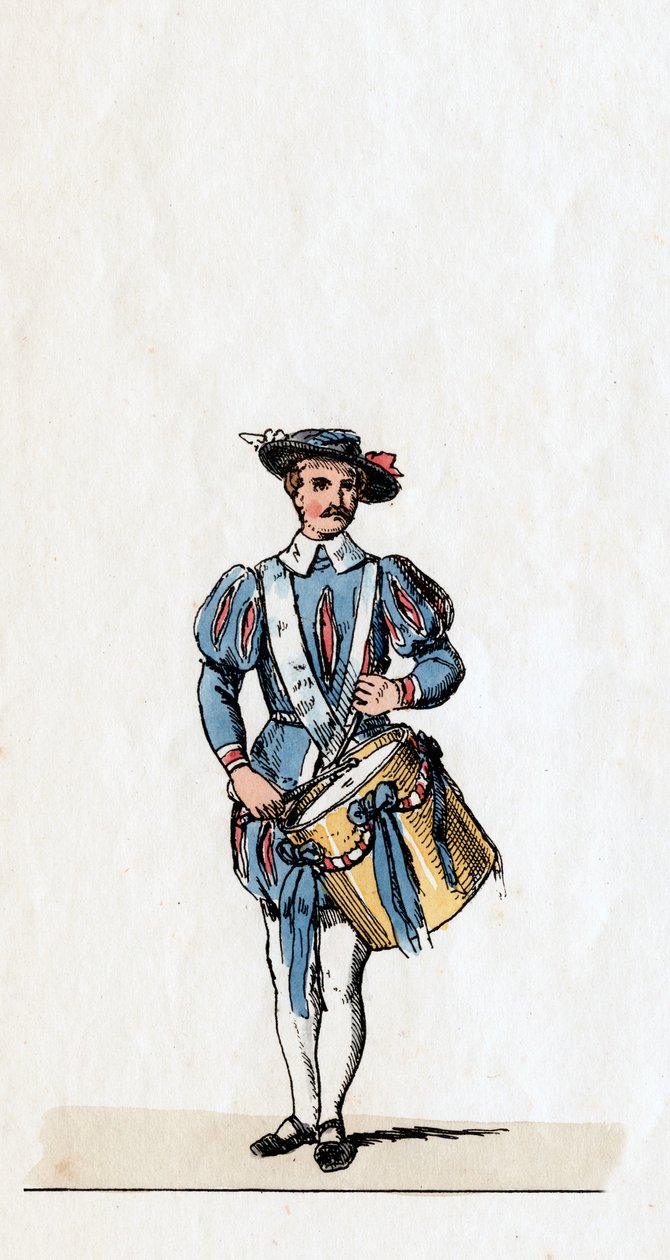 Musiker, kostymedesign for Shakespeares skuespill, Henry VIII, 1800-tallet av Unbekannt