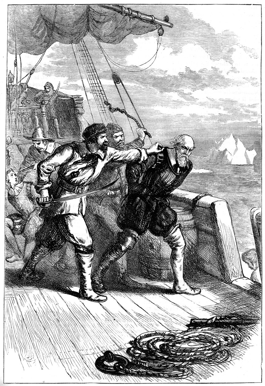 Mytteri på Henry Hudsons skip, 1611 c1880 av Unbekannt