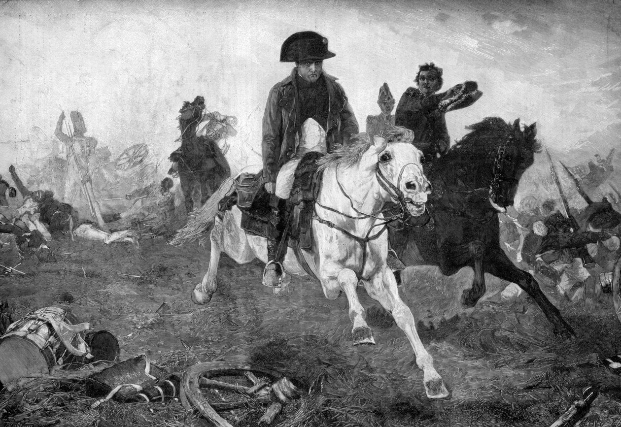 Napoleon Bonaparte ved slutten av slaget ved Waterloo, 18. juni 1815 av Unbekannt