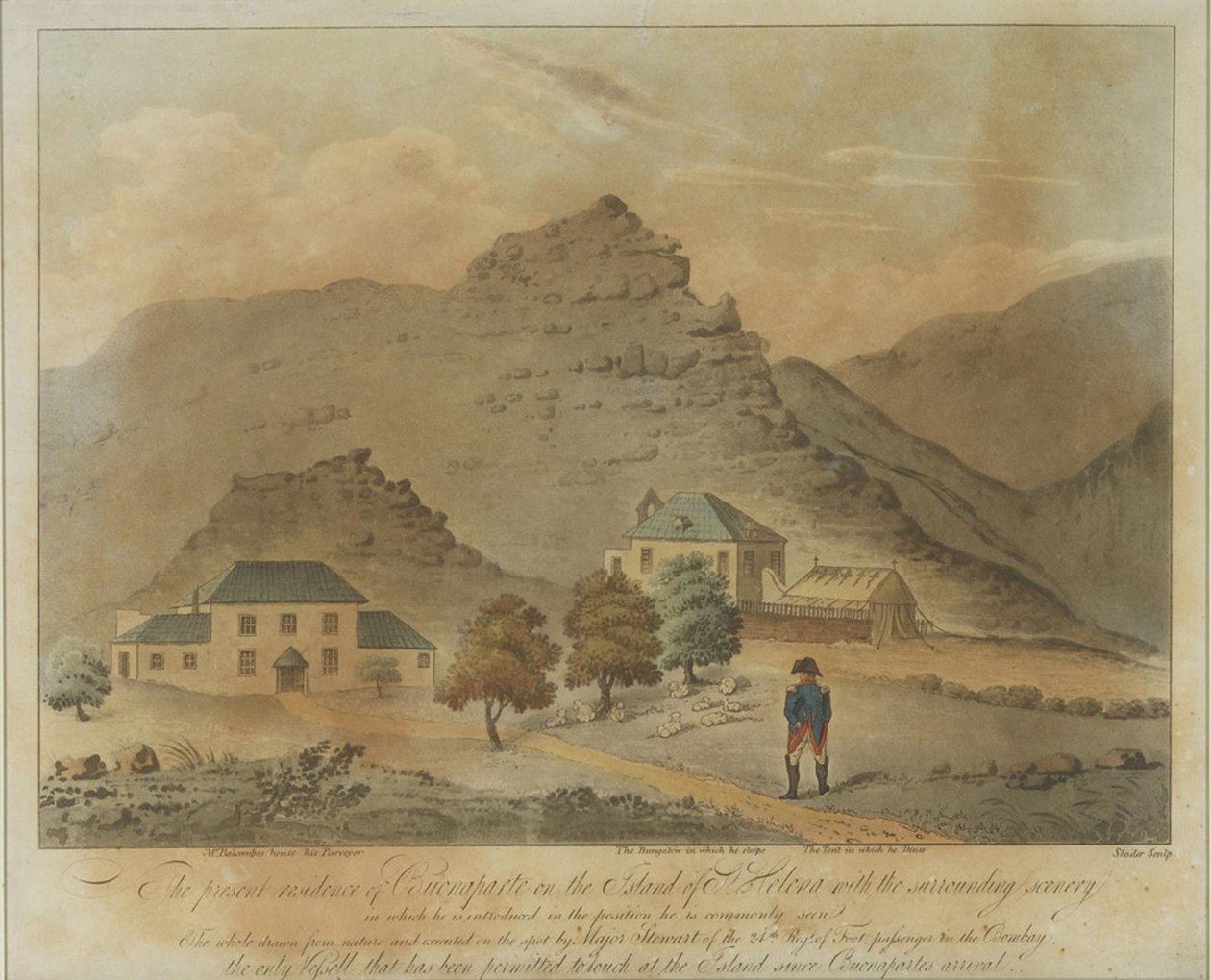 Napoleon Bonaparte på øya Saint Helena, 1816 av Unbekannt