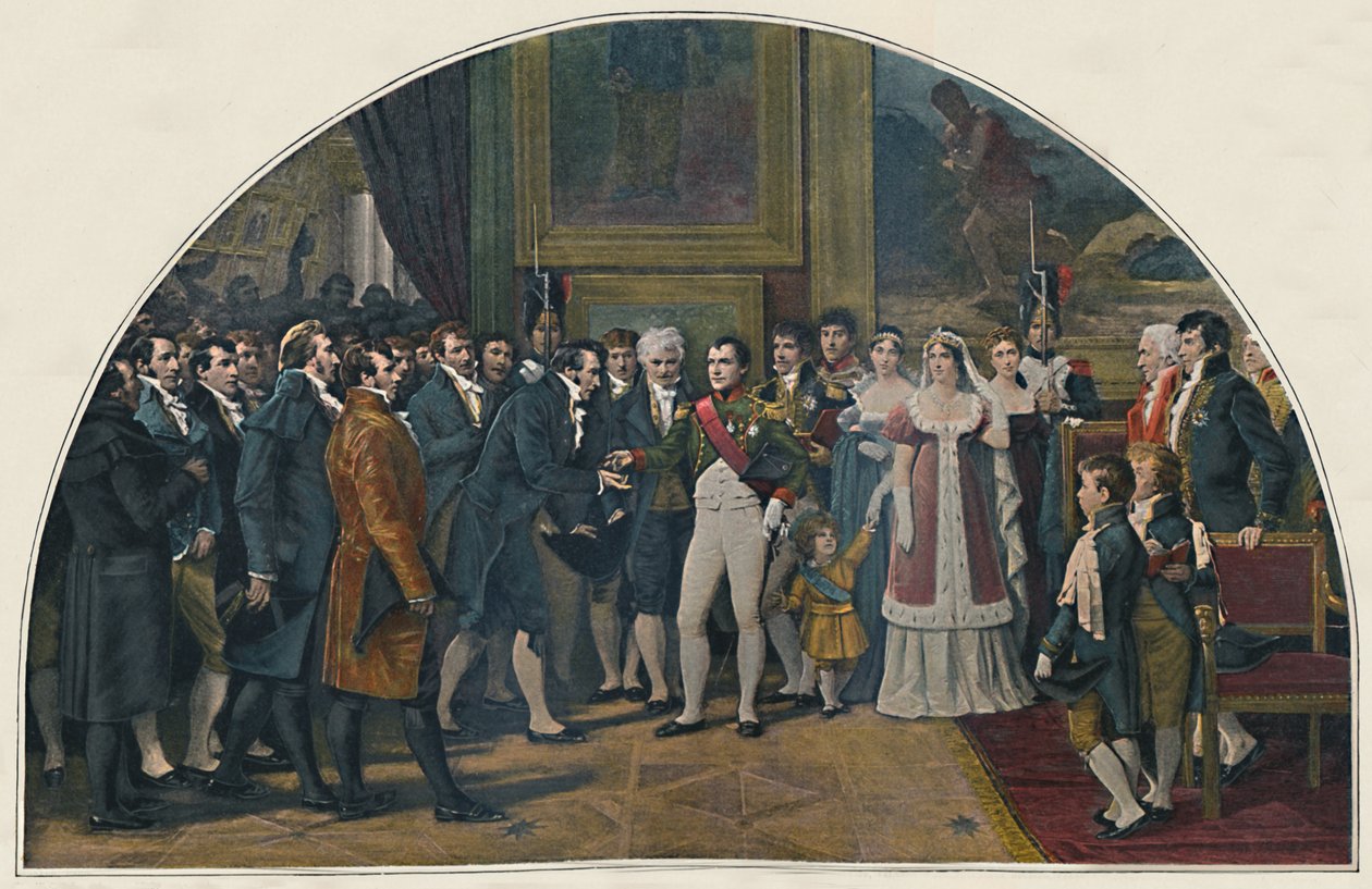 Napoleon dekorerer kunstnerne, c1808, 1896 av Unbekannt