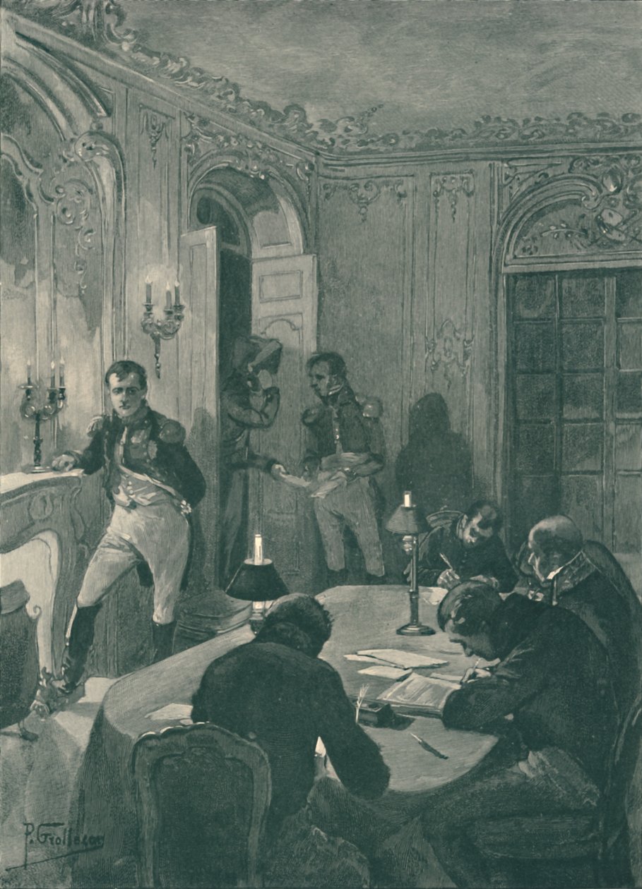 Napoleon dikterer til sine sekretærer, 1896 av Unbekannt
