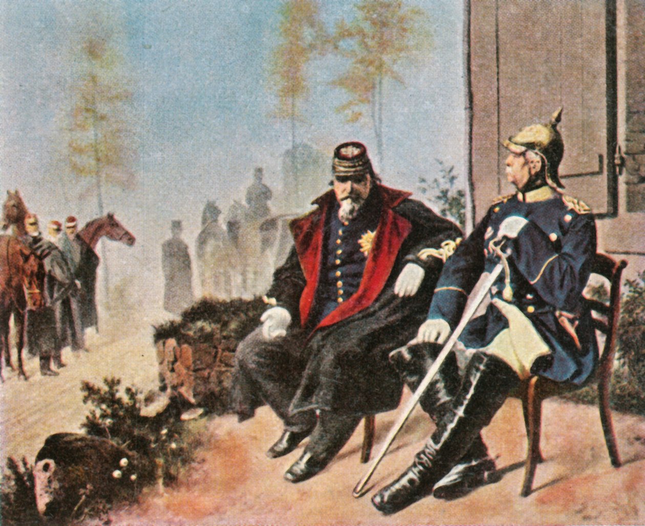 Napoleon III og Bismarck ved veverhytta i Donchery, 2. september 1870, 1936. av Unbekannt