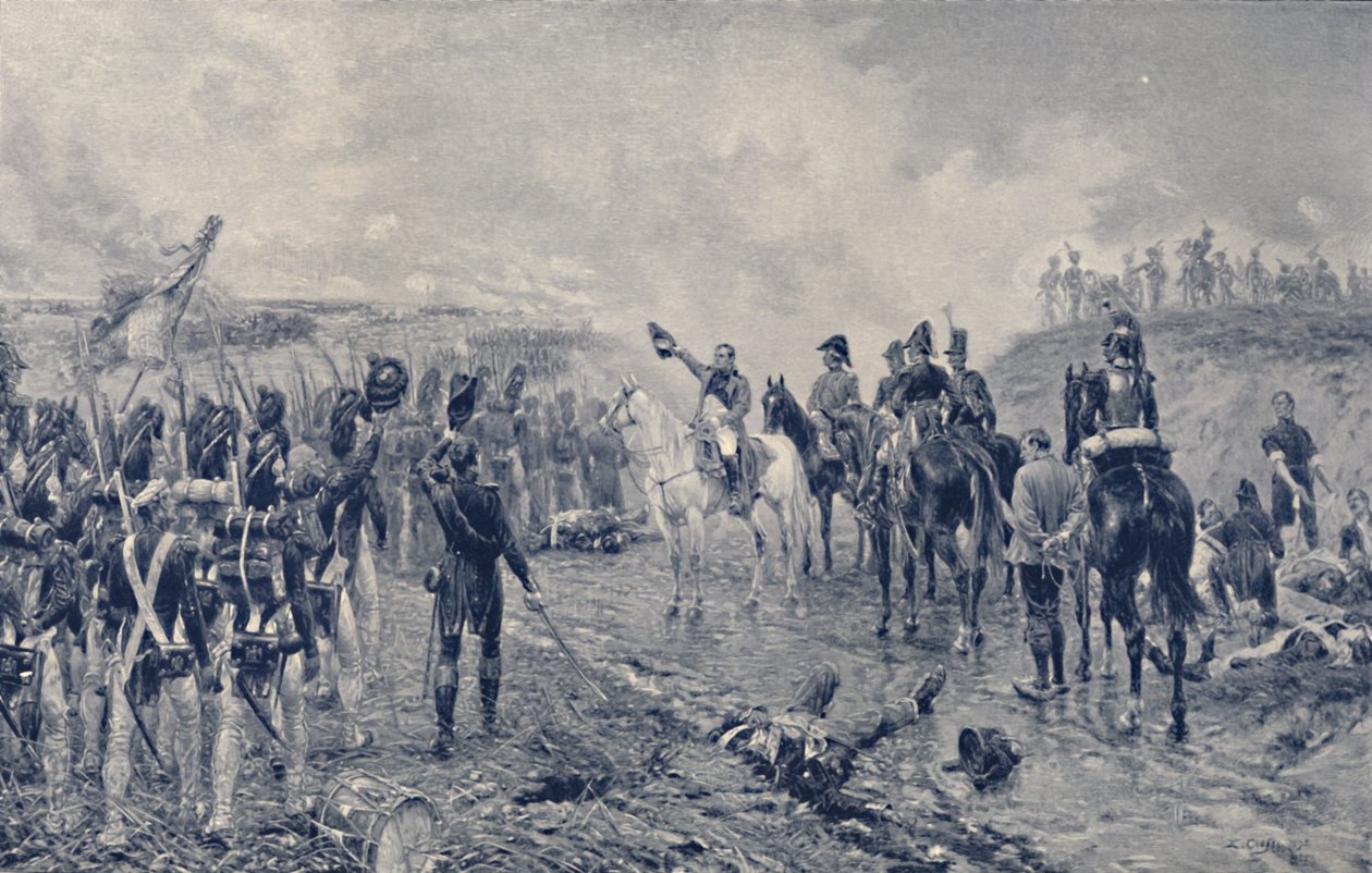 Napoleon og den gamle garde før Waterloo, 1815, 1896 av Unbekannt